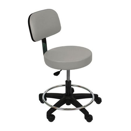 UMF MEDICAL Stool w/ Back Rest & Foot Ring, Height Adjustment, Deep Forest 6740-DF